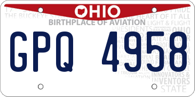 OH license plate GPQ4958