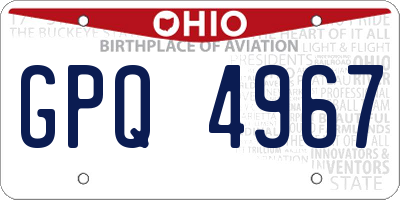 OH license plate GPQ4967
