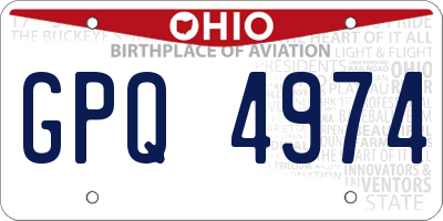 OH license plate GPQ4974