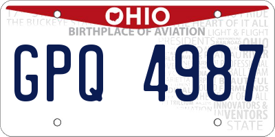 OH license plate GPQ4987