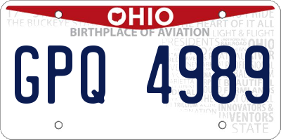 OH license plate GPQ4989