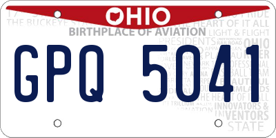 OH license plate GPQ5041