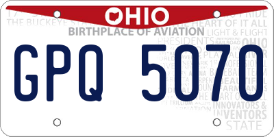 OH license plate GPQ5070