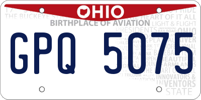 OH license plate GPQ5075