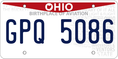OH license plate GPQ5086