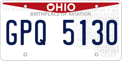 OH license plate GPQ5130