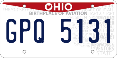 OH license plate GPQ5131