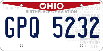 OH license plate GPQ5232