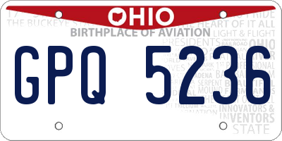 OH license plate GPQ5236