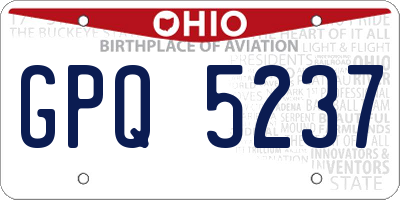 OH license plate GPQ5237