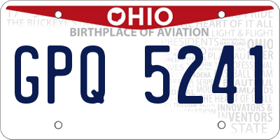 OH license plate GPQ5241