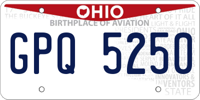 OH license plate GPQ5250