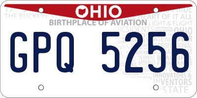 OH license plate GPQ5256