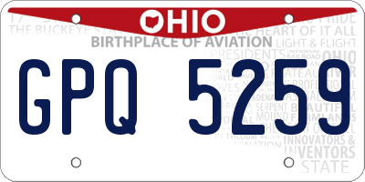 OH license plate GPQ5259