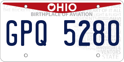 OH license plate GPQ5280