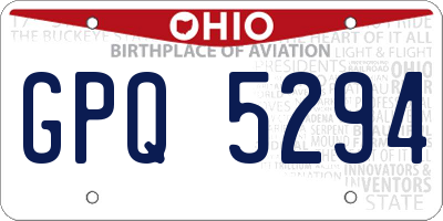 OH license plate GPQ5294