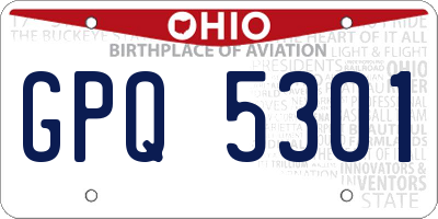OH license plate GPQ5301