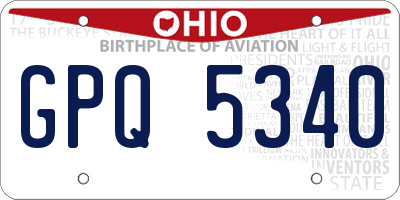 OH license plate GPQ5340