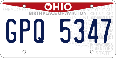 OH license plate GPQ5347
