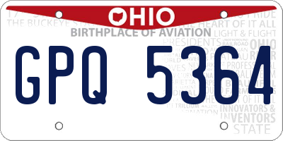 OH license plate GPQ5364