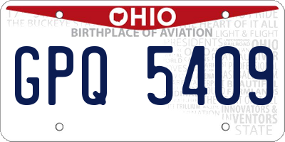 OH license plate GPQ5409