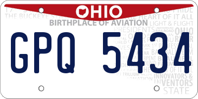 OH license plate GPQ5434