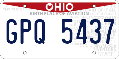 OH license plate GPQ5437