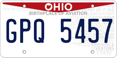 OH license plate GPQ5457