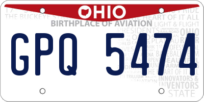 OH license plate GPQ5474
