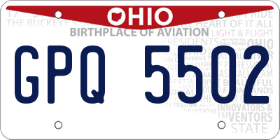 OH license plate GPQ5502