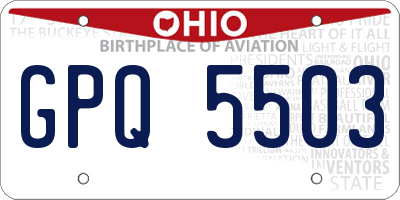 OH license plate GPQ5503