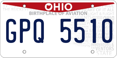 OH license plate GPQ5510