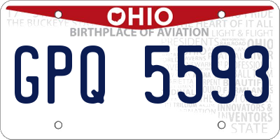 OH license plate GPQ5593