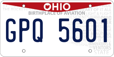 OH license plate GPQ5601