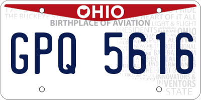 OH license plate GPQ5616