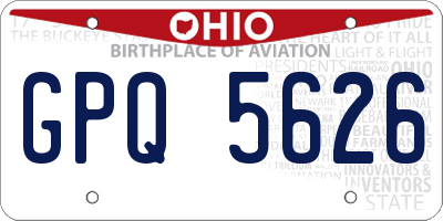 OH license plate GPQ5626