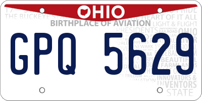 OH license plate GPQ5629