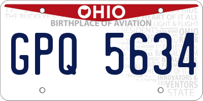 OH license plate GPQ5634