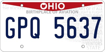 OH license plate GPQ5637