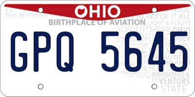 OH license plate GPQ5645