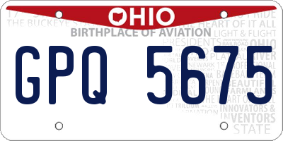 OH license plate GPQ5675