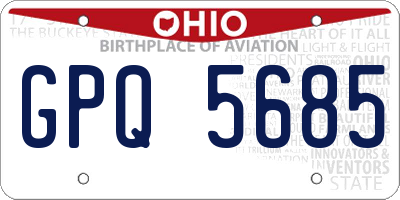 OH license plate GPQ5685