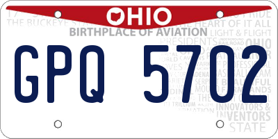 OH license plate GPQ5702