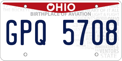 OH license plate GPQ5708
