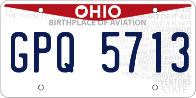 OH license plate GPQ5713