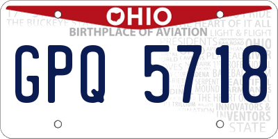 OH license plate GPQ5718