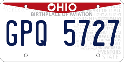 OH license plate GPQ5727