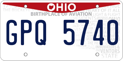 OH license plate GPQ5740