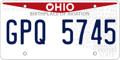 OH license plate GPQ5745