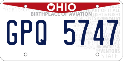 OH license plate GPQ5747